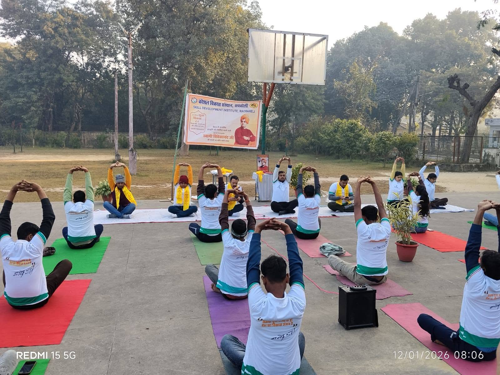 Participants Practicing Yoga at the Free Community Yoga Camp